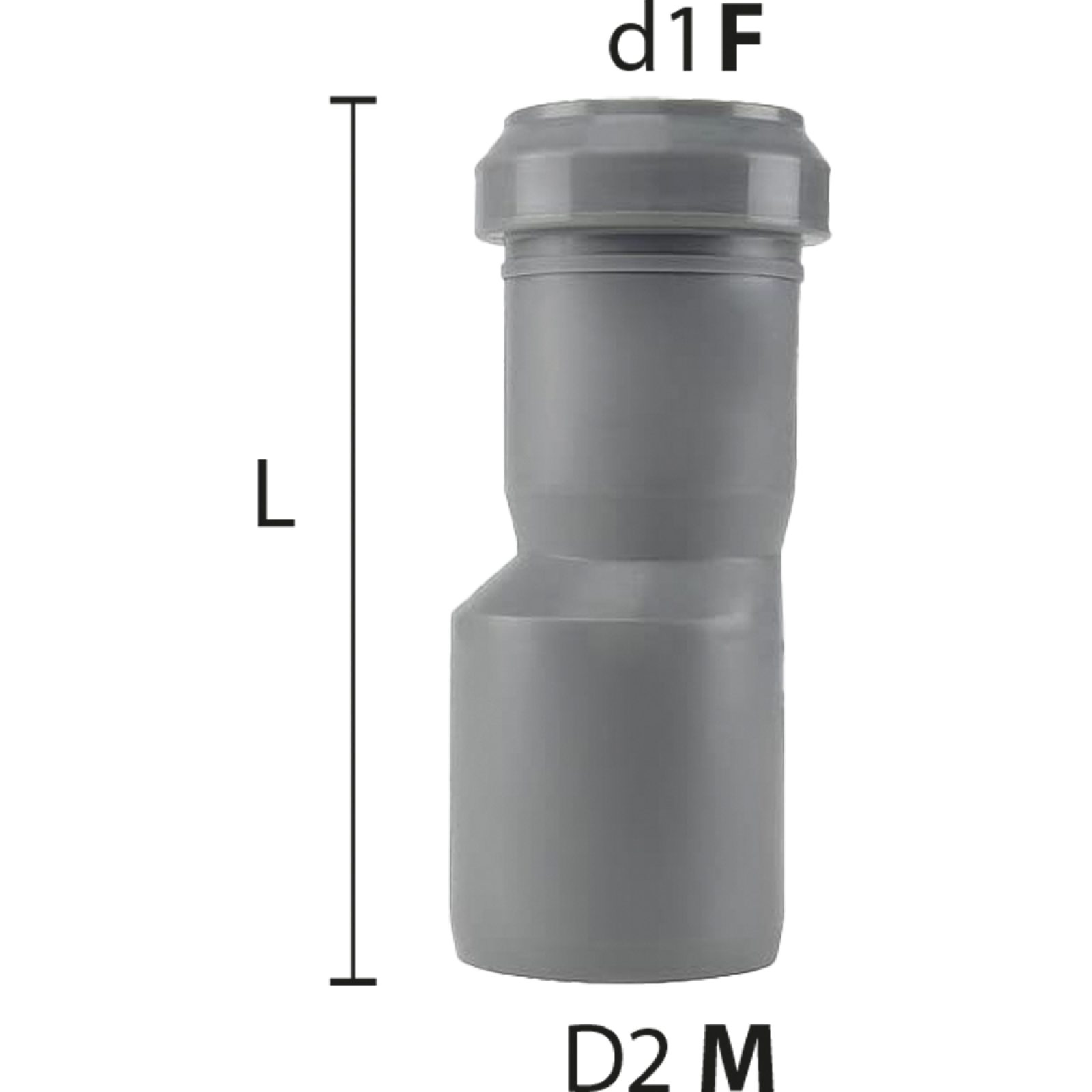 RIDUZIONE A INNESTO ECCENTRICA "BAMPLAST" F.Ø125 x M.Ø160 - L.130 mm