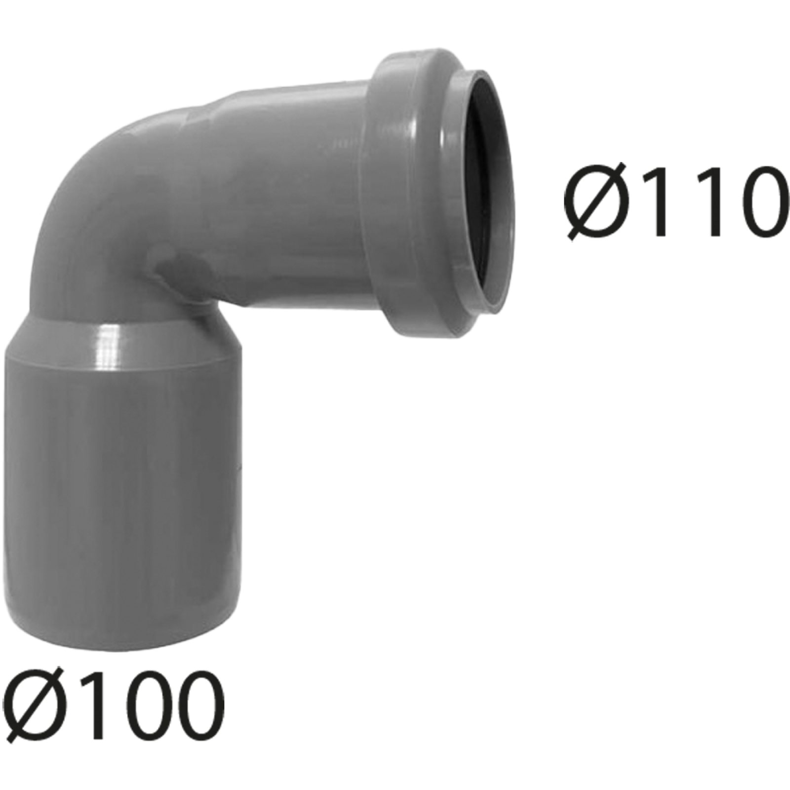 CURVA RIDOTTA A INNESTO "BAMPLAST" Ø110 x Ø100 mm - 87°