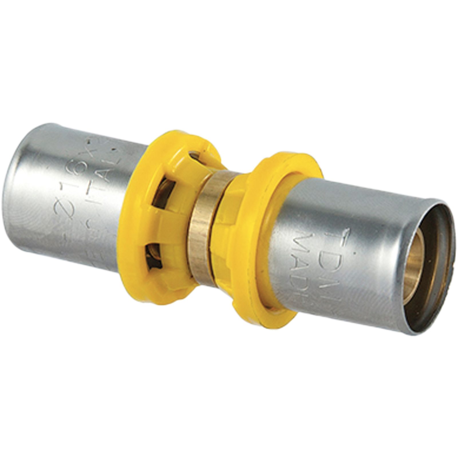 RACCORDO DIRITTO DOPPIO A PRESSARE PER TUBO MULTISTRATO ACQUA E GAS TDM Ø32 x Ø32 (3