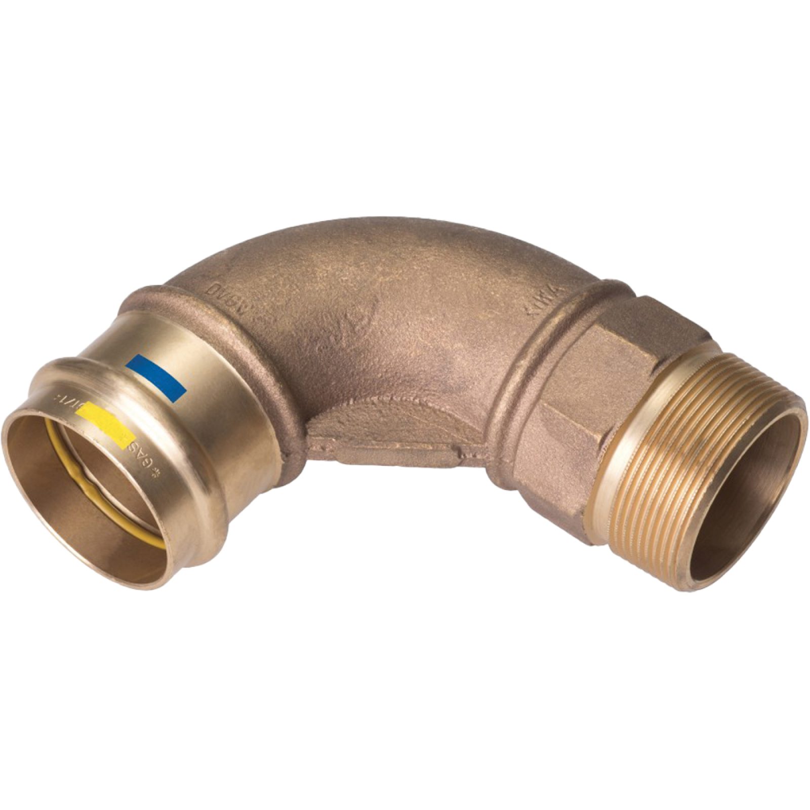 GOMITO FEMMINA A PRESSARE FILETTATO MASCHIO IN BRONZO Ø35 x 1"1/4 M