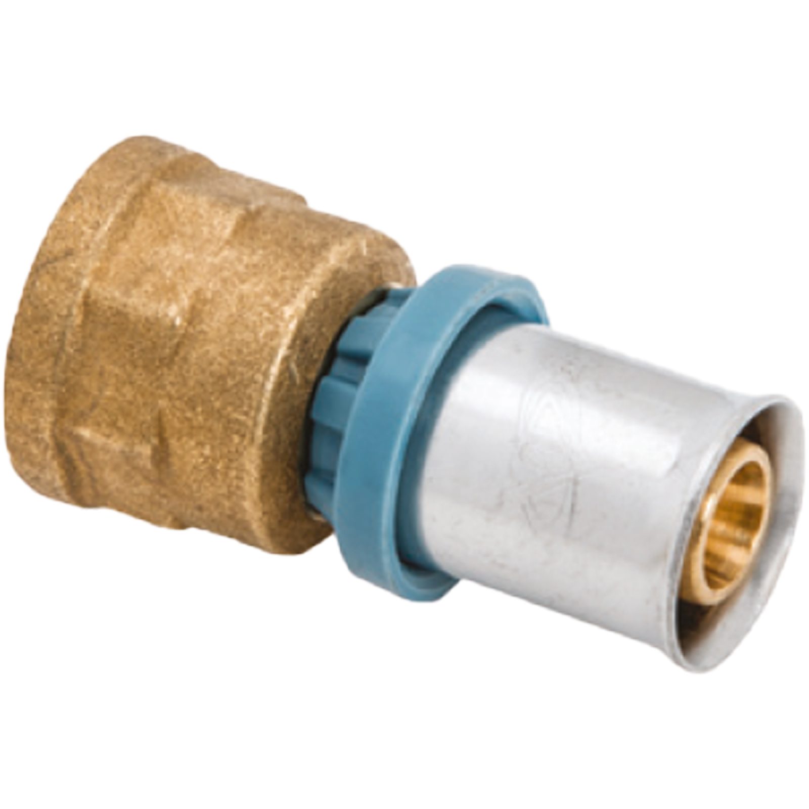 RACCORDO DIRITTO FEMMINA A PRESSARE PER TUBO MULTISTRATO UNIDELTA Ø50 x 1"1/2