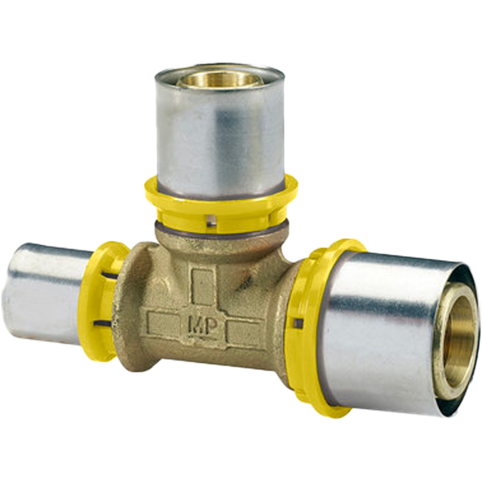 TEE A PRESSARE CON ATTACCO LATERALE RIDOTTO A GAS IVAR 26x26x20