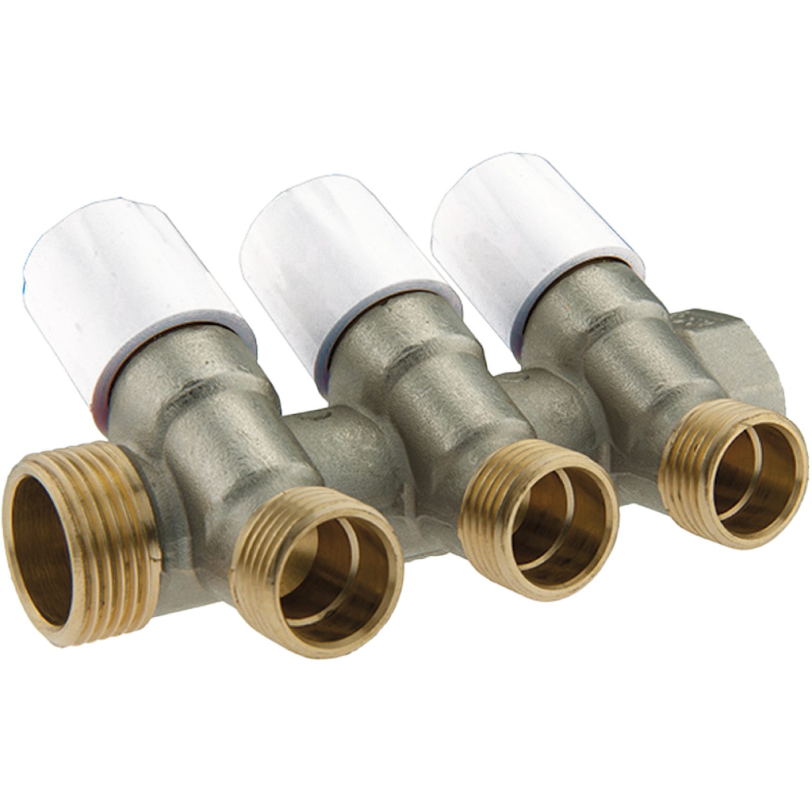 COLLETTORE INCLINATO MASCHIO/FEMMINA 3/4" CON VITONI DI ARRESTO 5 Vie da 1/2"M (16)