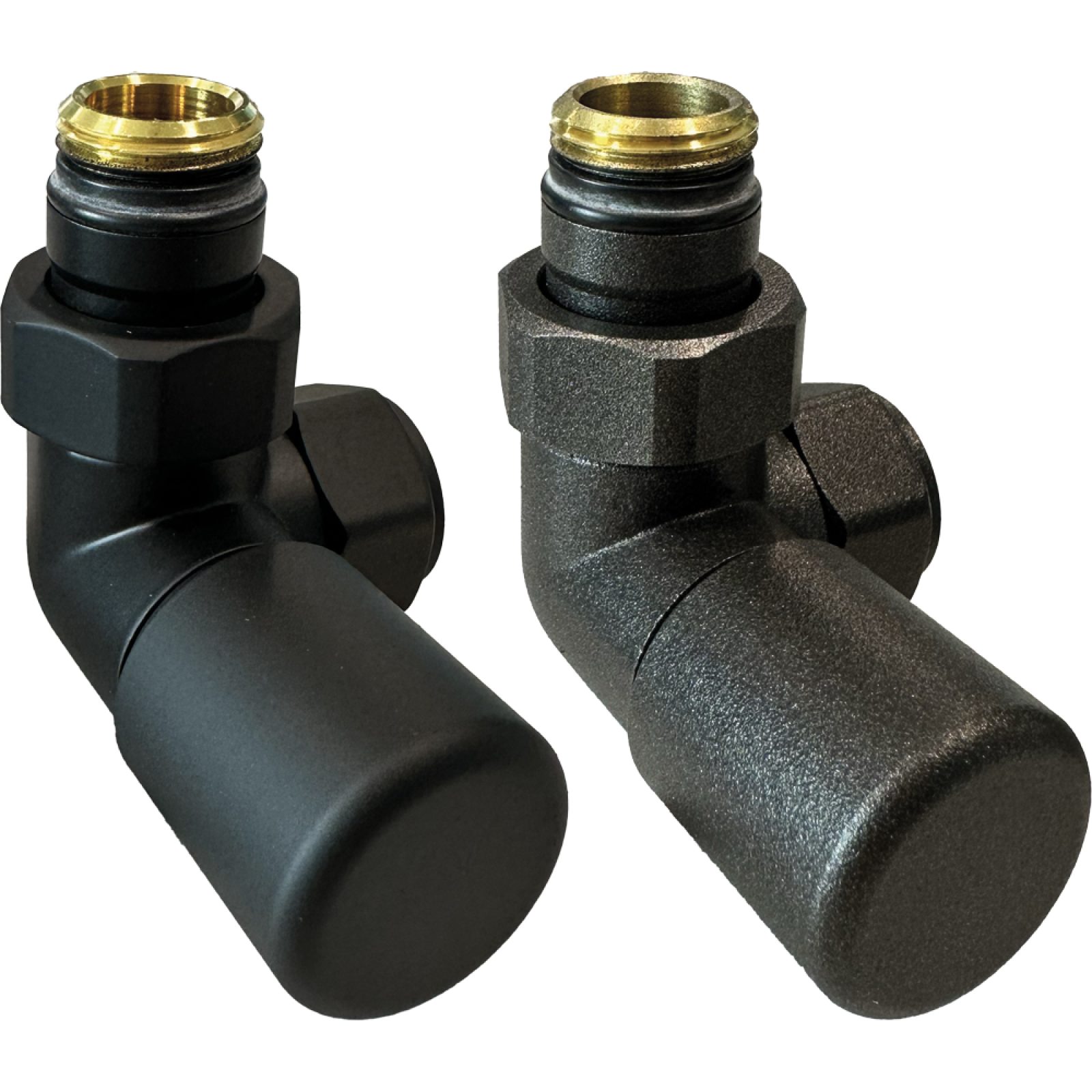 VALVOLA D'ARREDO TERMOSTATIZZABILE AD ANGOLO SX "HIGH STYLE BLACK" Antracite 1/2" - 24x19