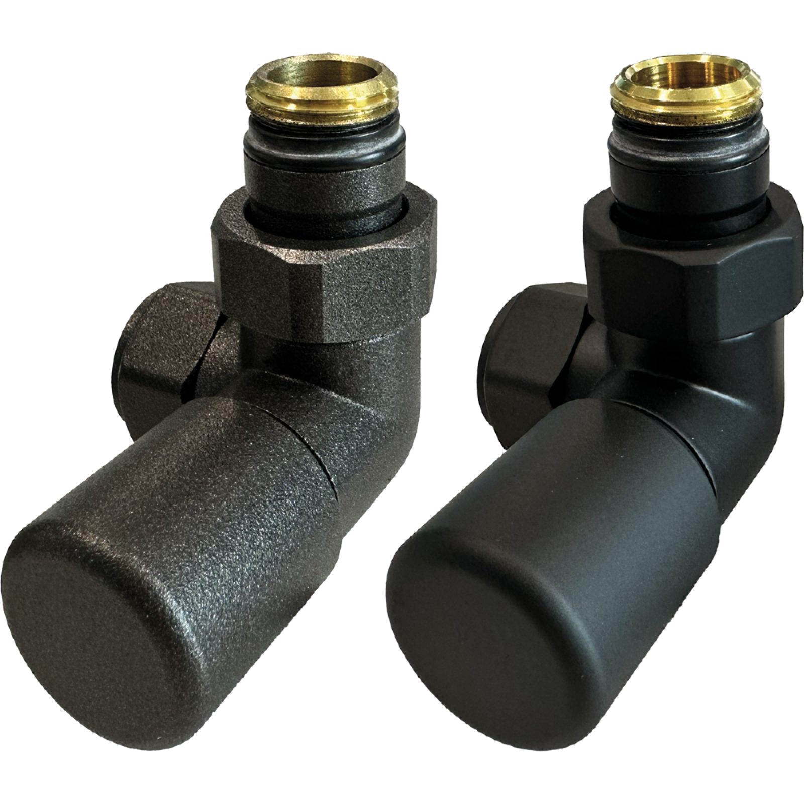 VALVOLA D'ARREDO TERMOSTATIZZABILE AD ANGOLO DX "HIGH STYLE BLACK" Antracite 1/2" - 24x19