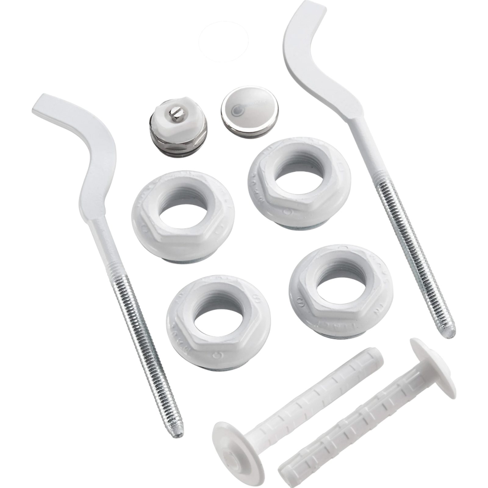 KIT TAPPI E MENSOLE PER RADIATORI 3/8" BIANCO 1" x 3/8"