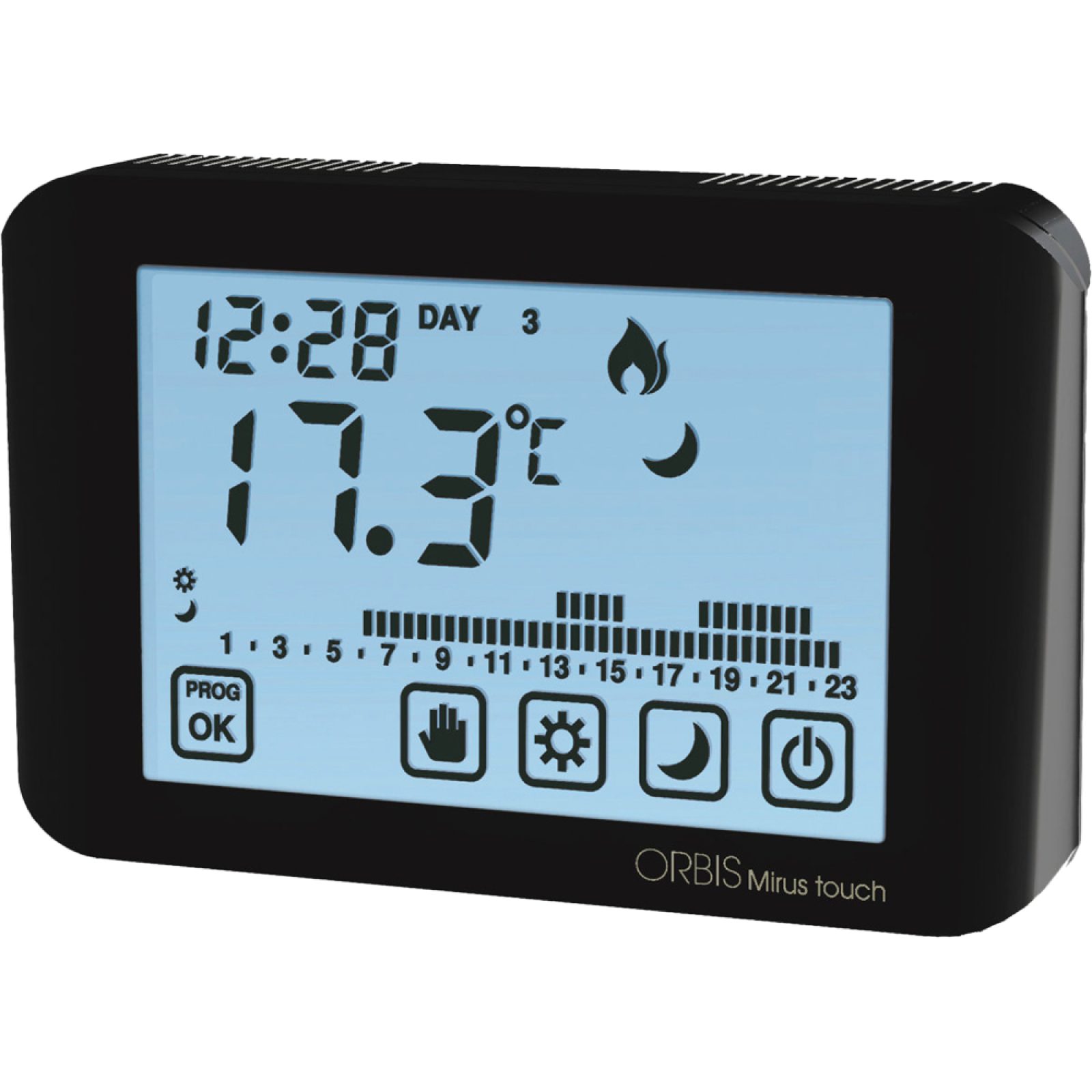 CRONOTERMOSTATO DIGITALE "MIRUS TOUCH" PROGRAMMAZIONE GIORNALIERA/SETTIMANALE Antracite
