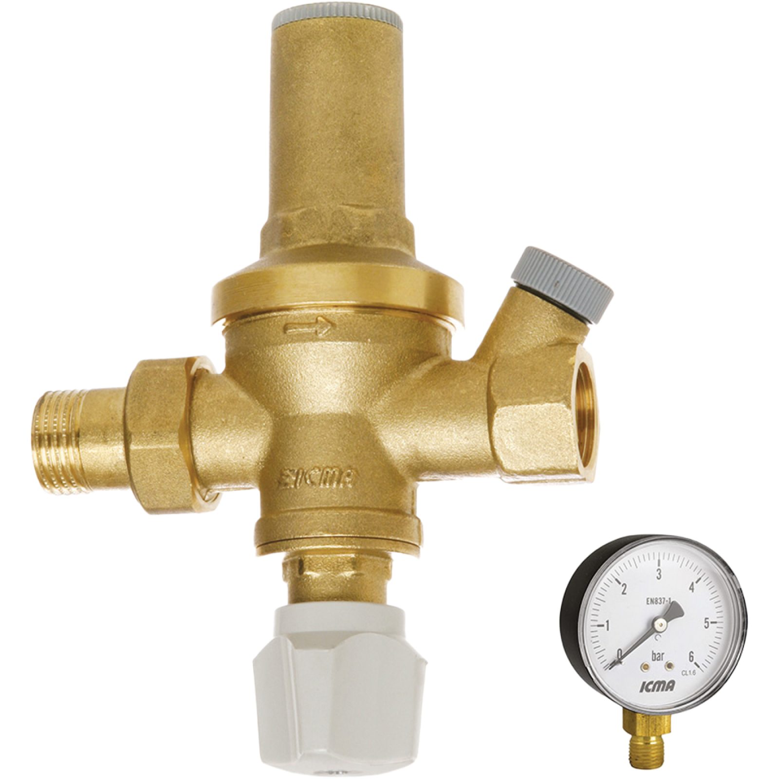 GRUPPO DI RIEMPIMENTO PN 10 CON MANOMETRO 1/2" M/F