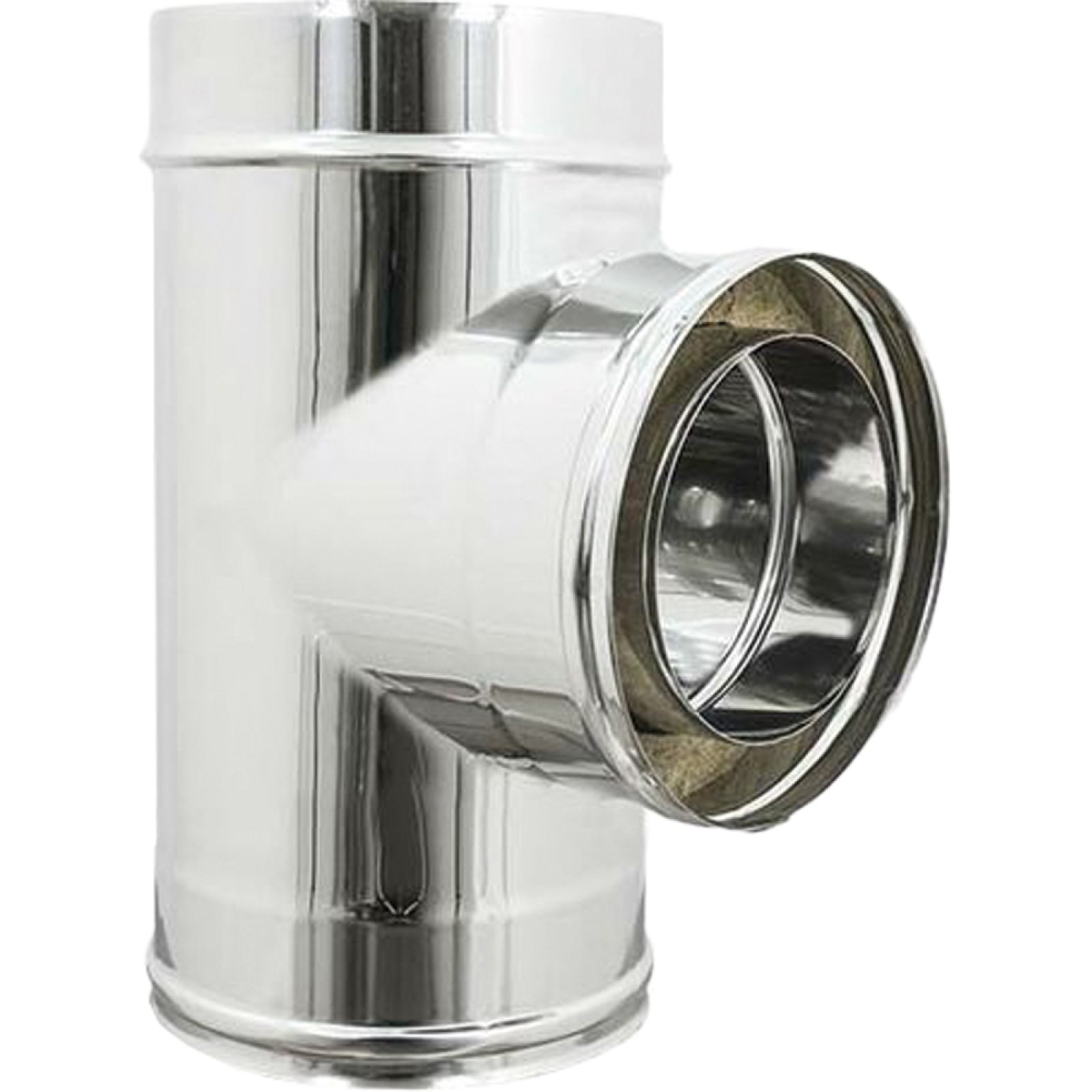 TEE INOX F/F/M 90° DOPPIA PARETE Ø250/300 x H.490 mm