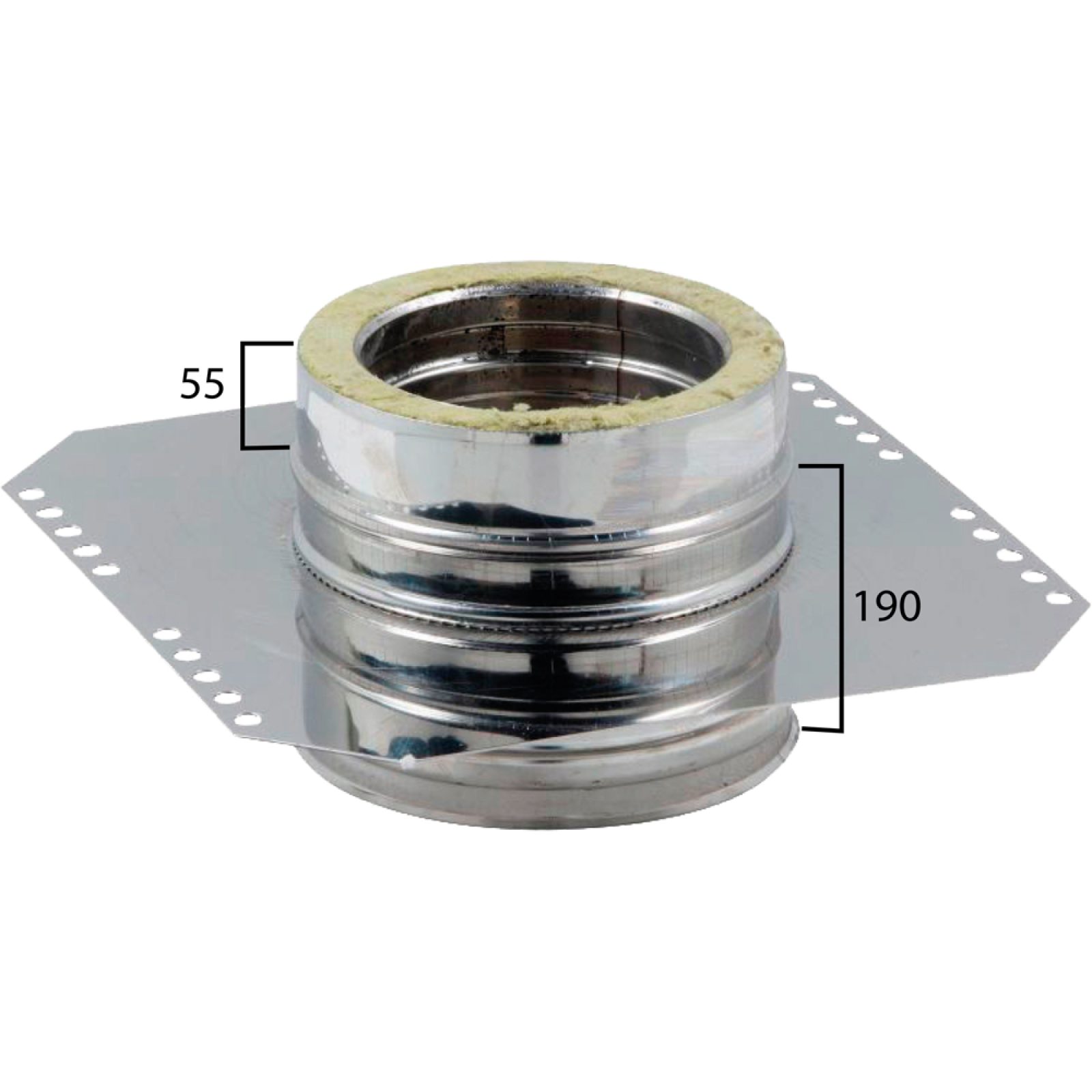 PIASTRA INTERMEDIA DOPPIA PARETE Ø250x300 Piastra 450x450