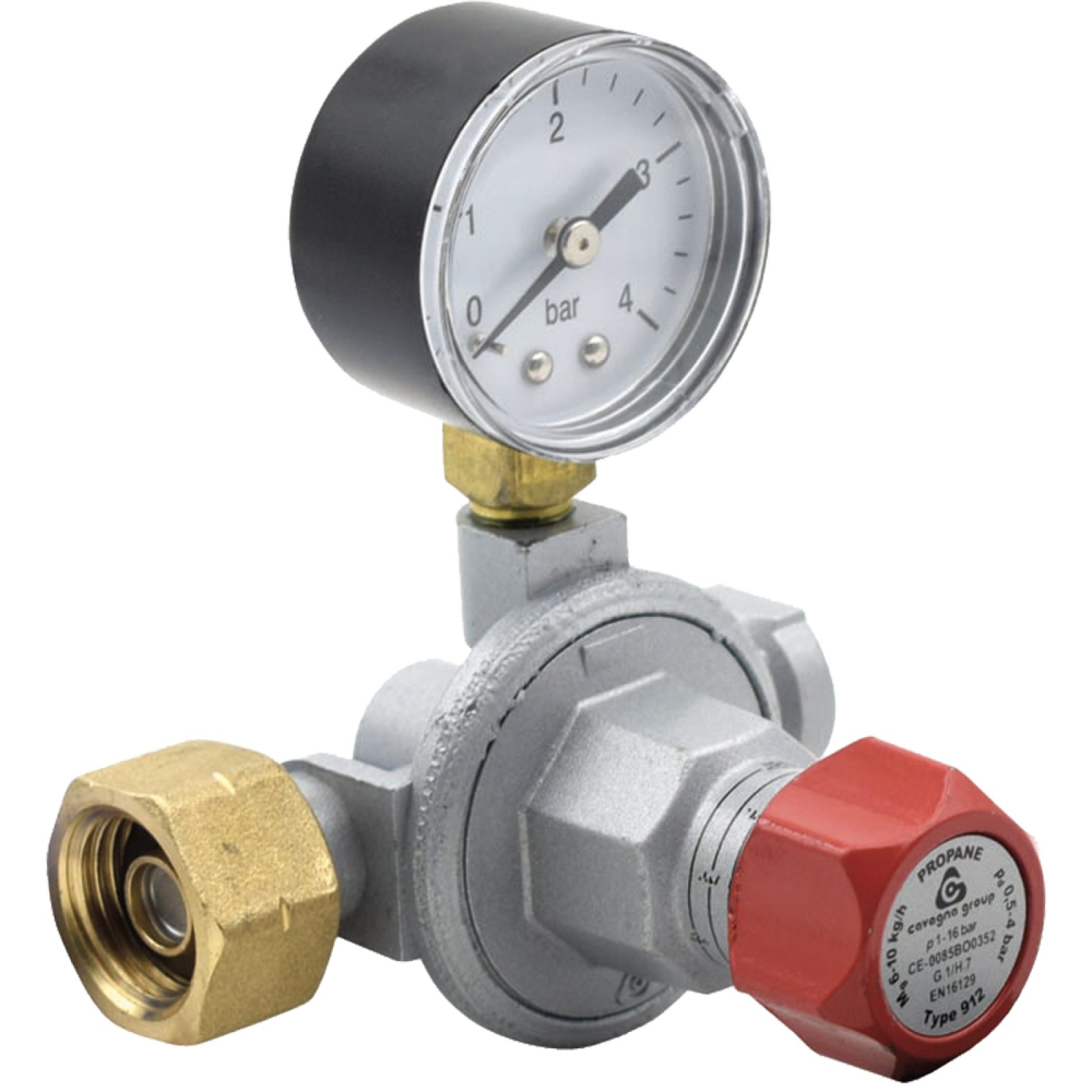 RIDUTTORE GAS ALTA MOD.912 PRESSIONE PRIMO STADIO 10 Kg/h + Manometro