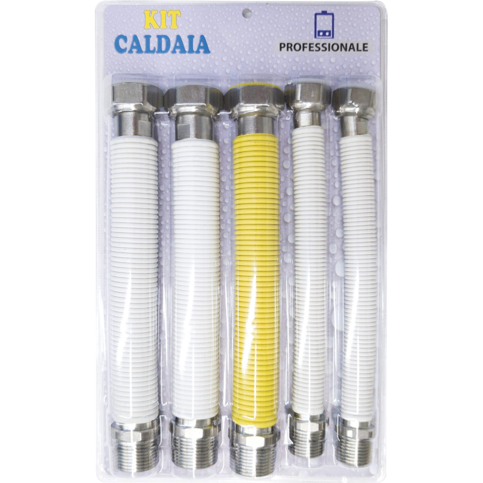 KIT FLESSIBILI INOX RIVESTITI M/F PER ALLACCIAMENTO CALDAIA  200-400 mm