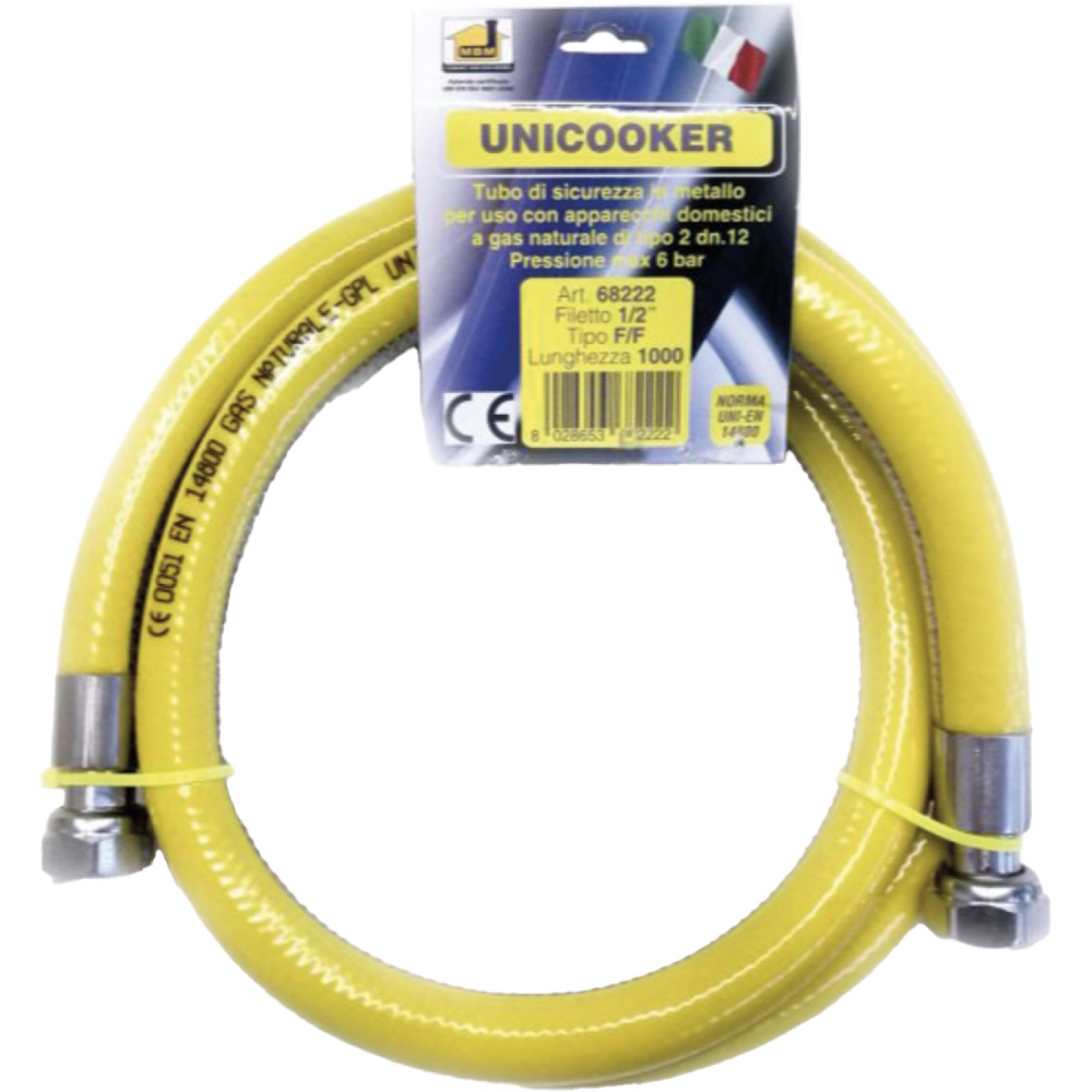 FLESSIBILE GAS 1/2" F/F PER CUCINA RIVESTITO CON GUAINA 400 cm