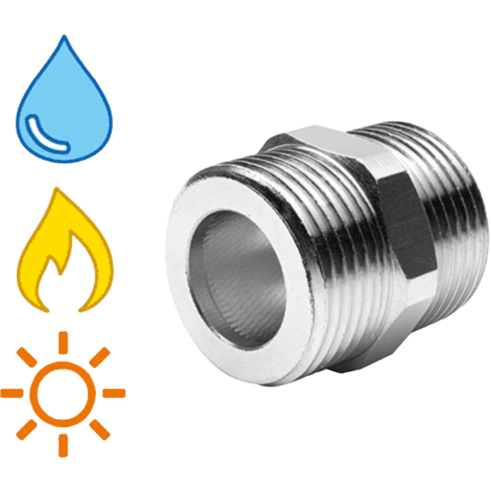 NIPLES M/M PER TUBO CSST IN OTTONE NICHELATO 1" - 1"