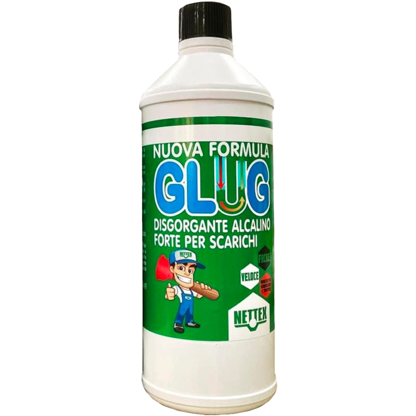 DISGORGANTE PER SCARICHI ALCALINO "GLUG NEW" Lt 1