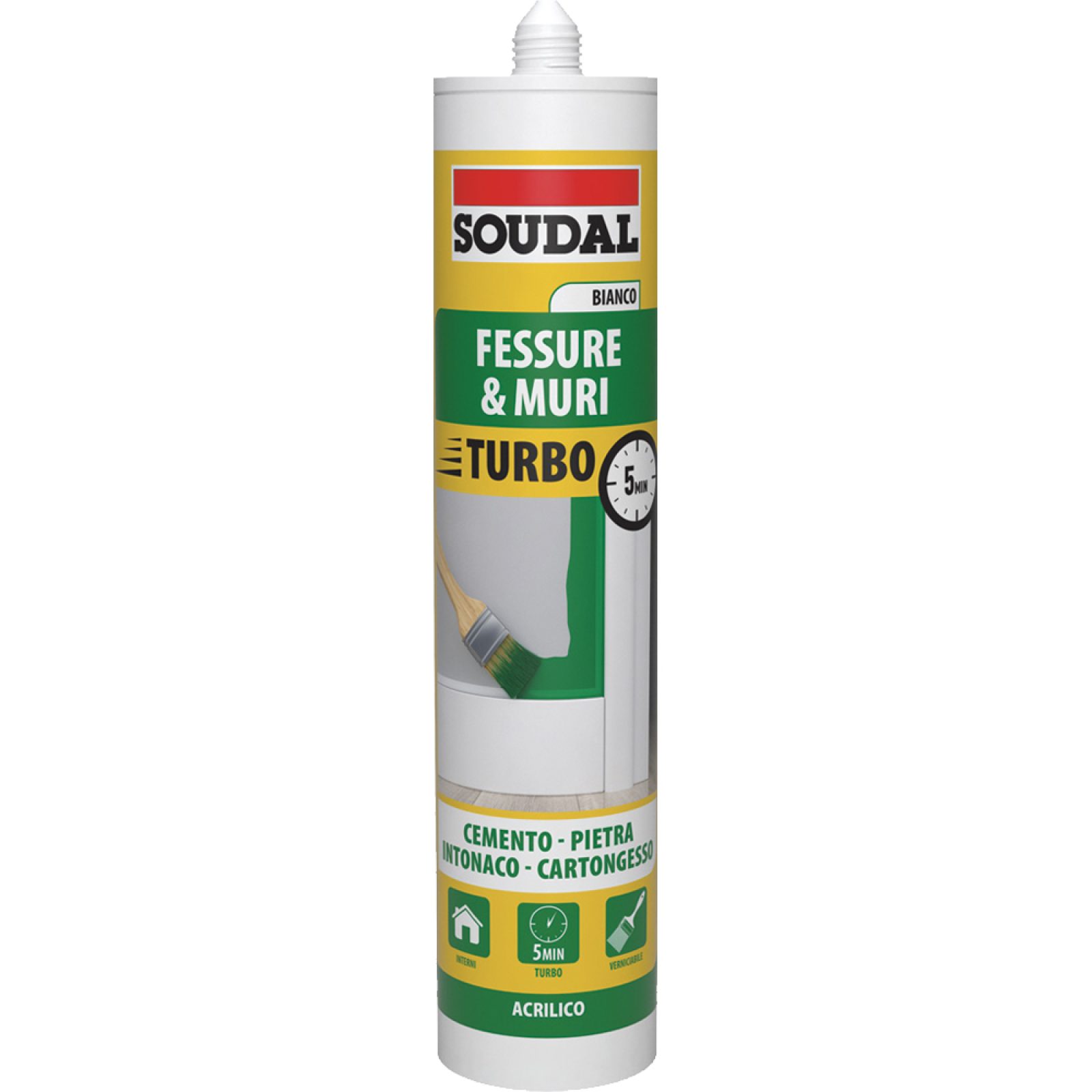 SILICONE ACRILICO "TURBO" SOUDAL  300 ml - Bianco