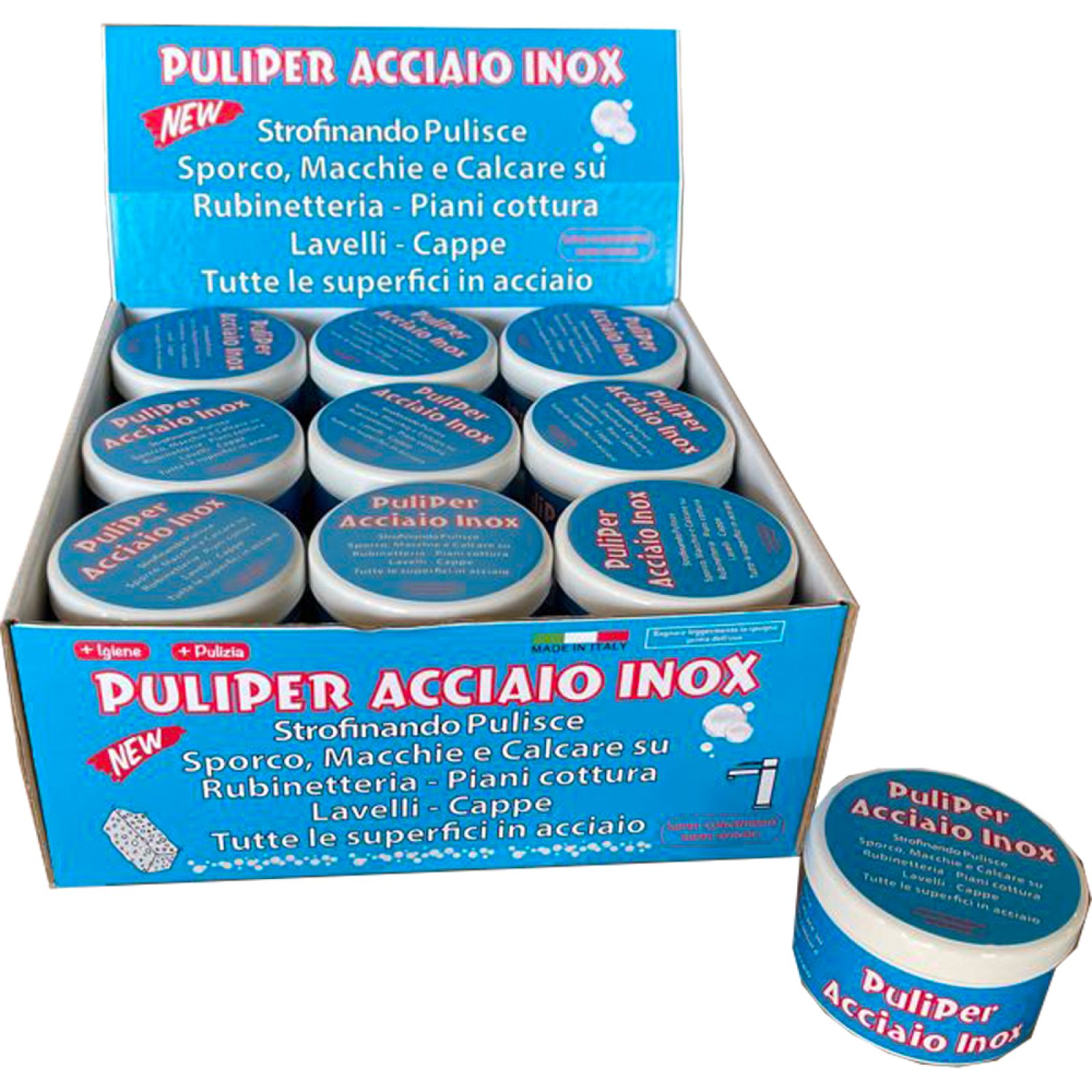 PULIPER ACCIAIO 18 barattoli