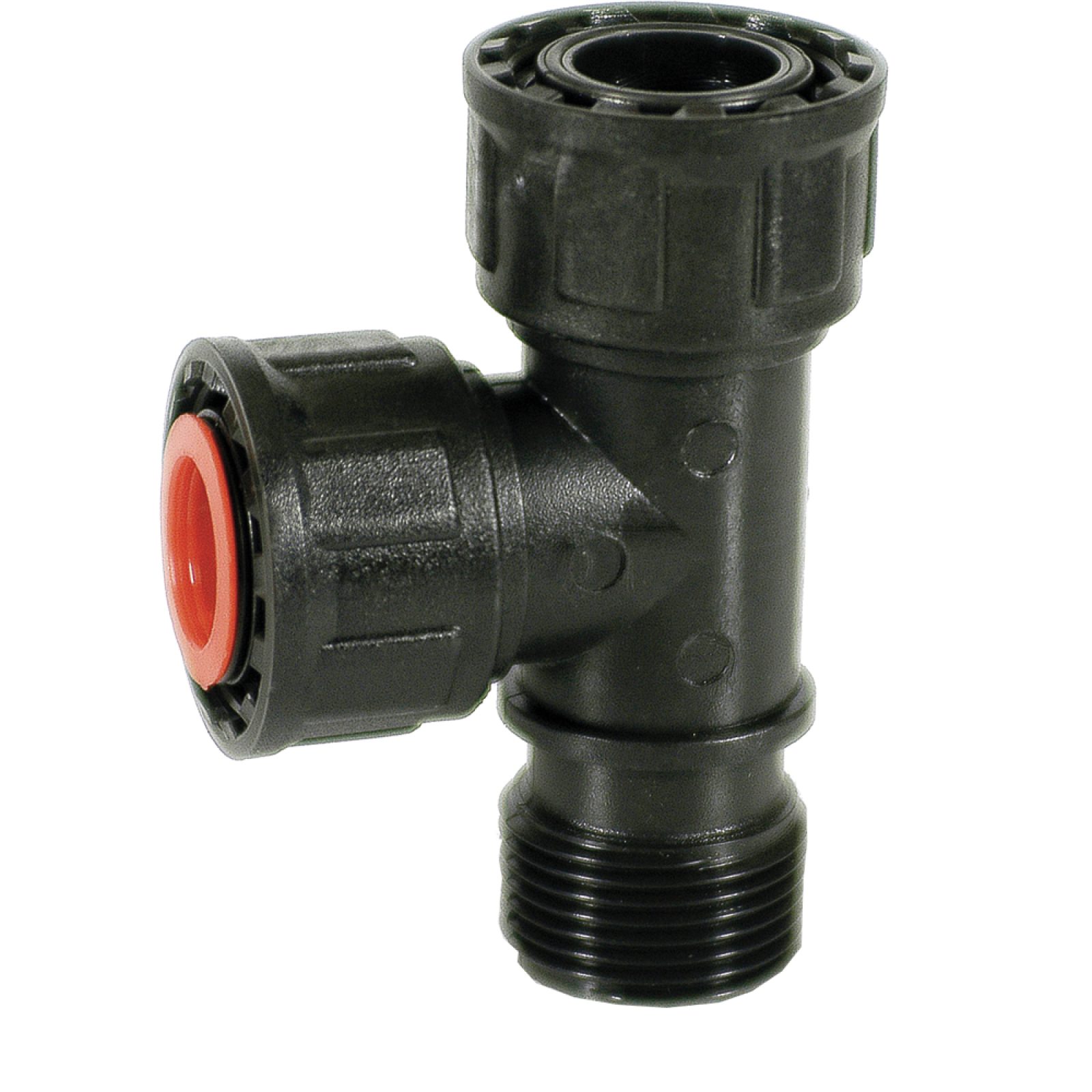 TEE CON O-RING PER IRRIGAZIONE 1"M x 1"F x 1"F