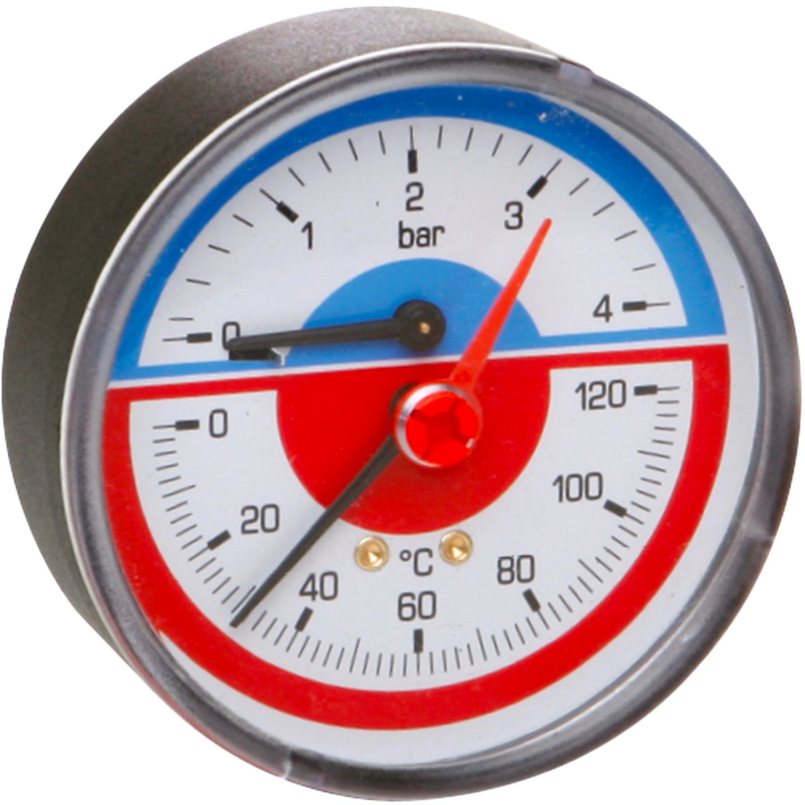 TERMOMANOMETRO ATTACCO POSTERIORE Ø 80 1/2" 0÷10 Atm 0÷120°C