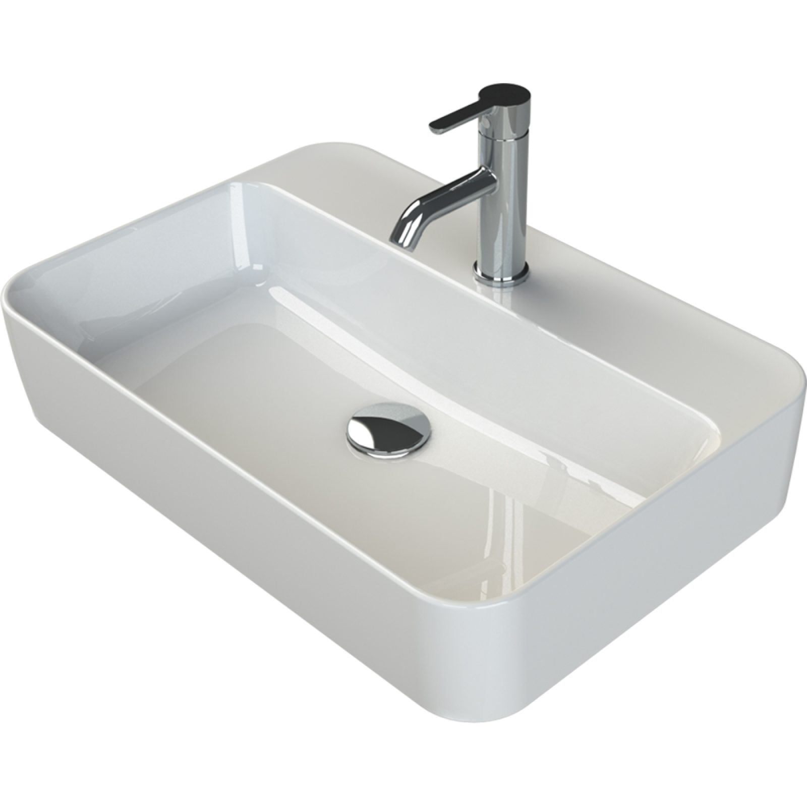 LAVABO DA APPOGGIO RETTANGOLARE CPR "SERIE ONE" 60x42 cm