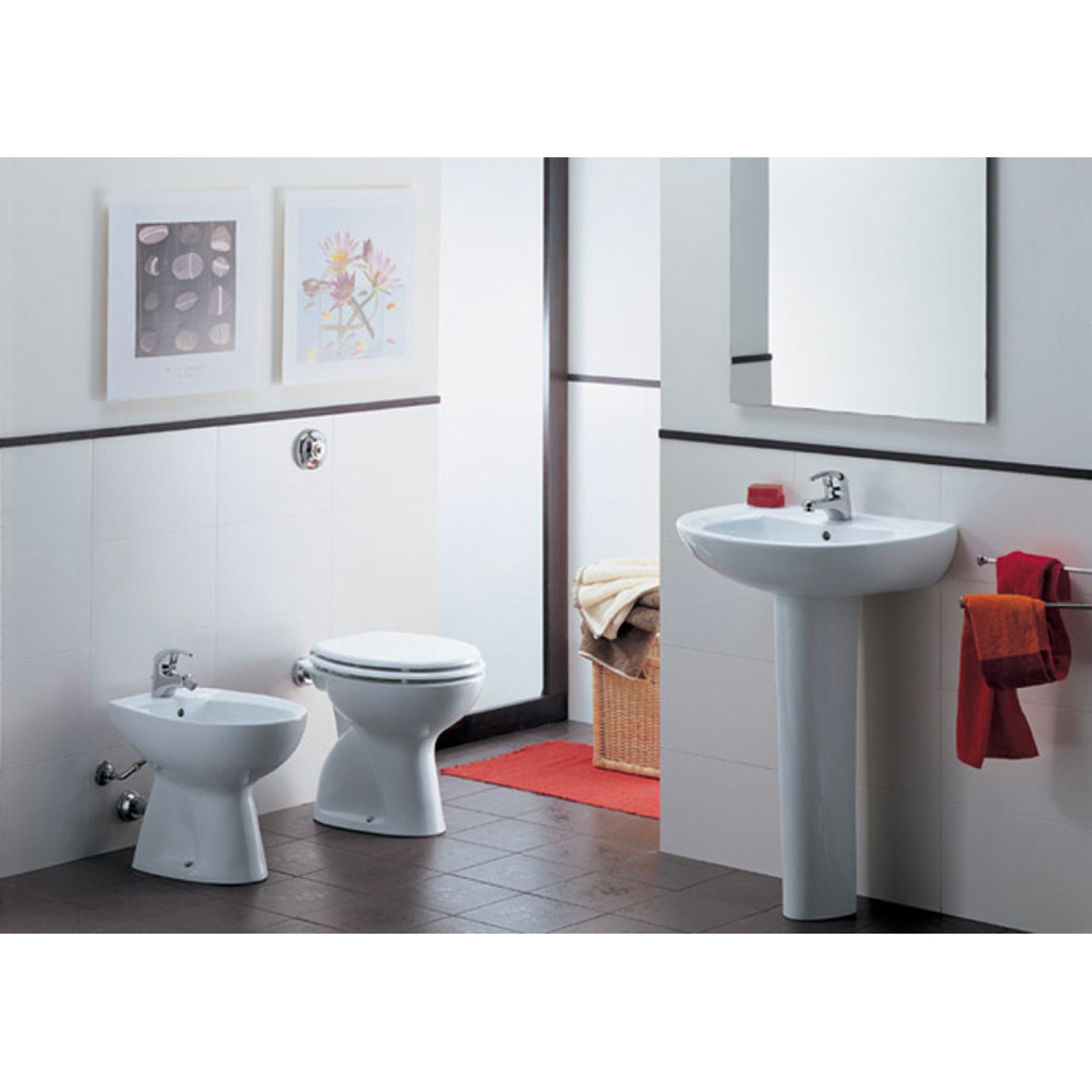 KIT BAGNO ALFA Kit 4 Pz con Vaso scarico a Terra