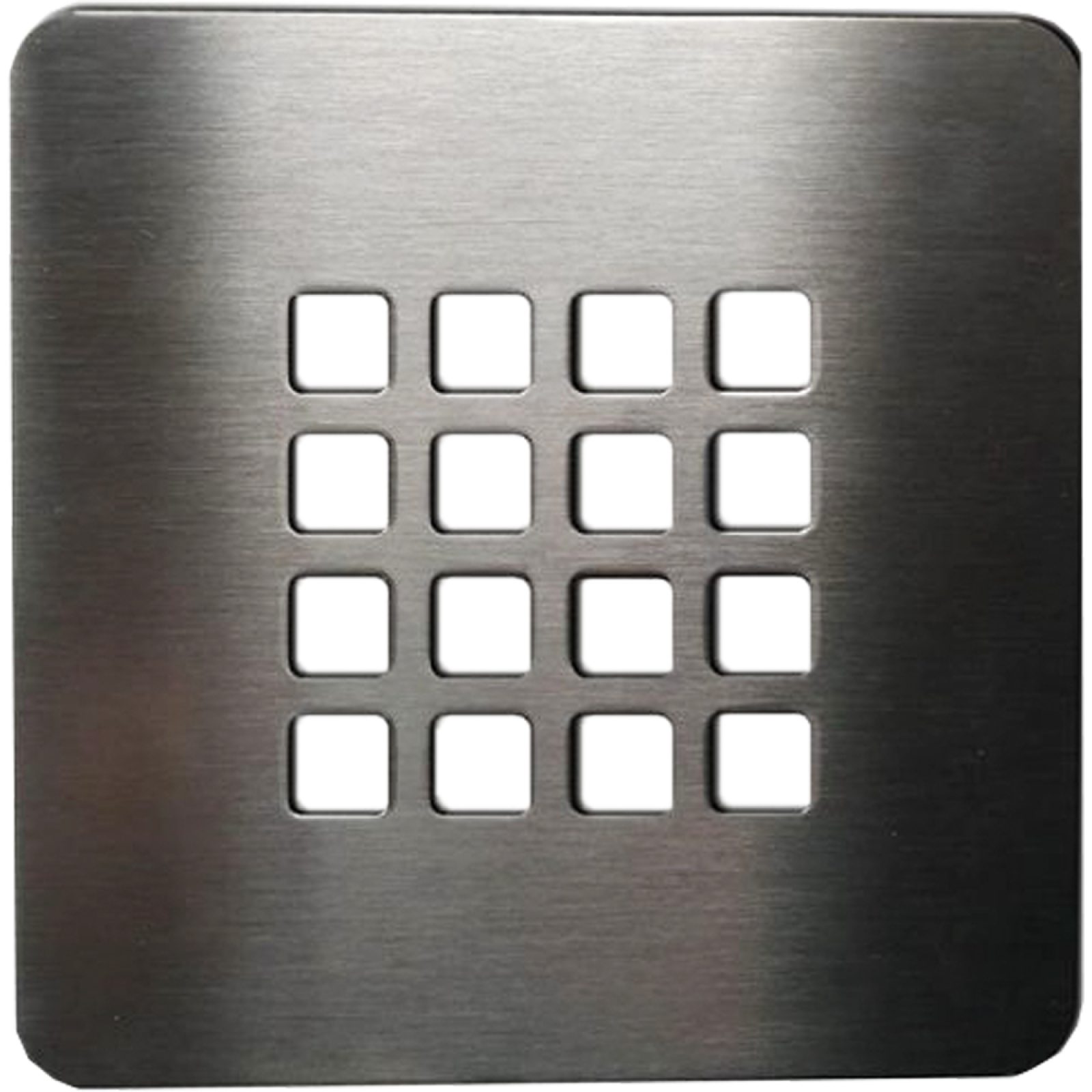 GRIGLIA PER PIATTO DOCCIA "ULTRAFLAT" REVERSIBILE 14 x 14 Cemento / Inox