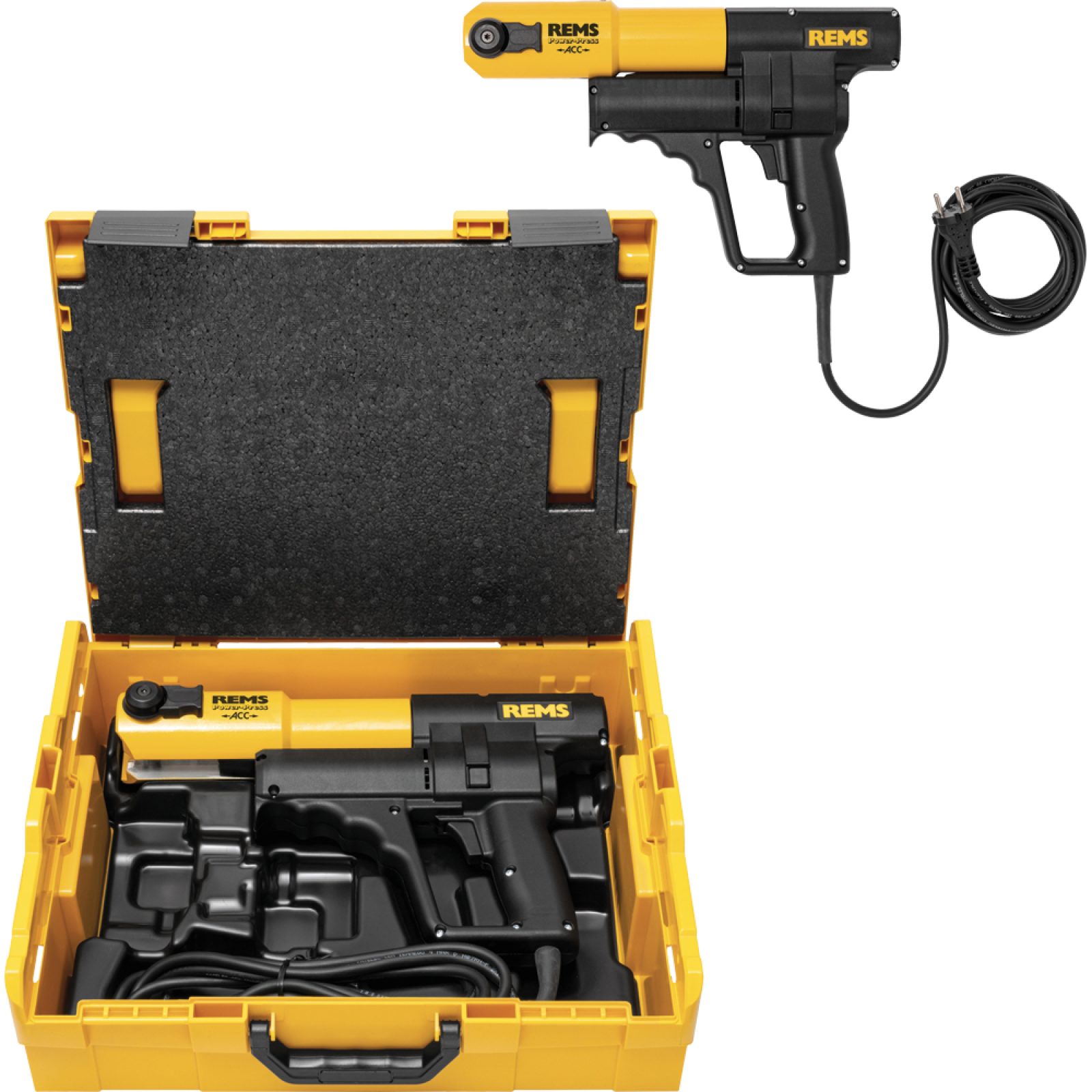 PRESSATRICE ELETTRICA MODELLO ACC-BASIC SENZA MATRICI Universale fino a Ø 110 mm