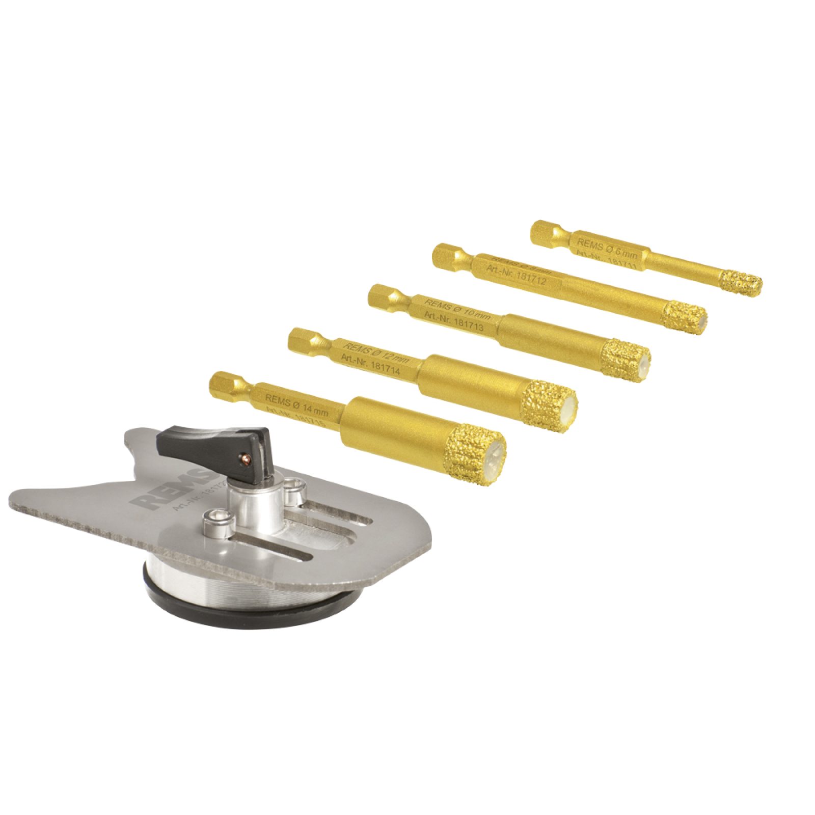 PUNTE PER PIASTRELLE COMPLETO DI DISPOSITIVO DI CENTRAGGIO Ø 6-8-10