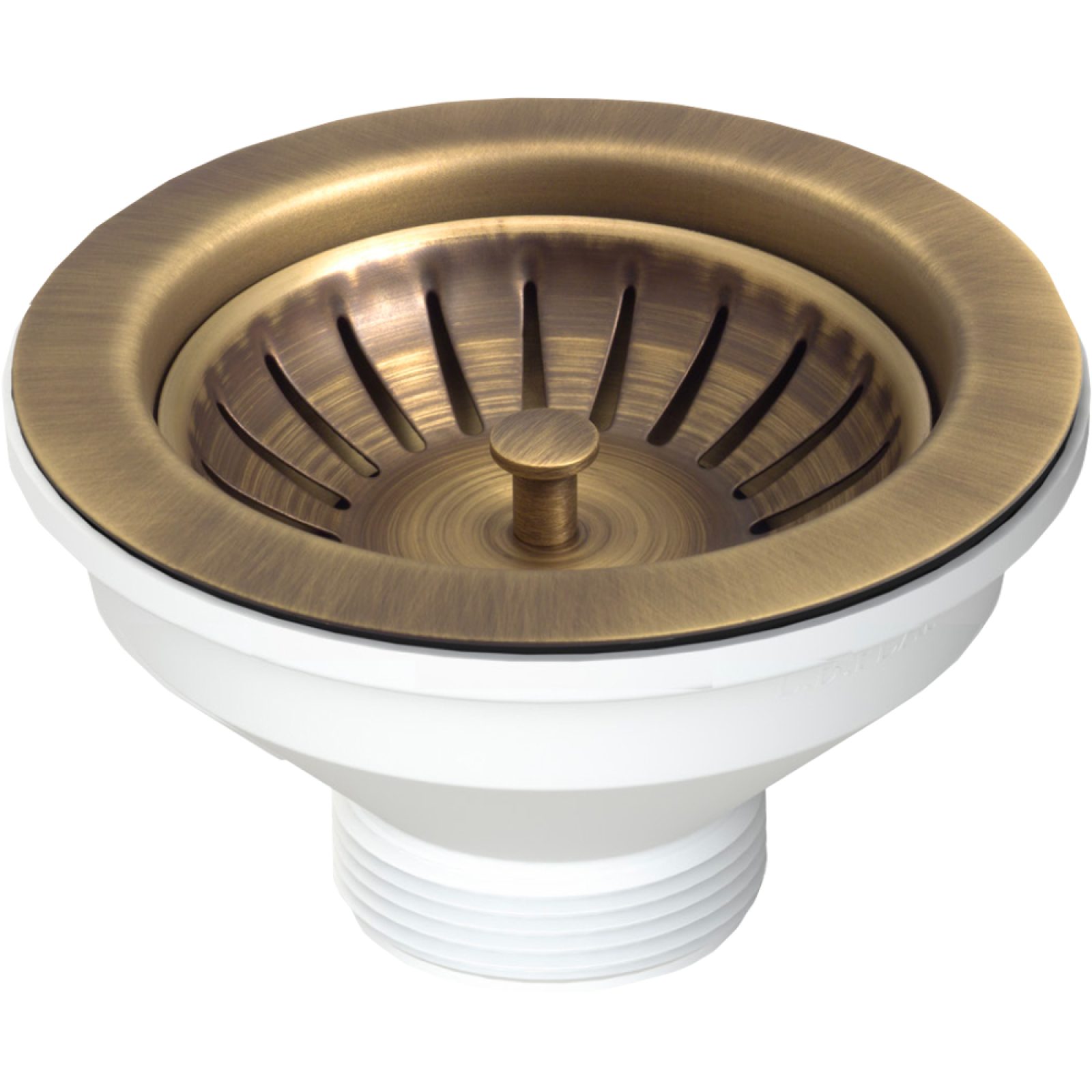 PILETTA IN OTTONE ANTICATO PER LAVELLO CUCINA CON FORO Ø90 STP 1"1/2 x Ø114 mm