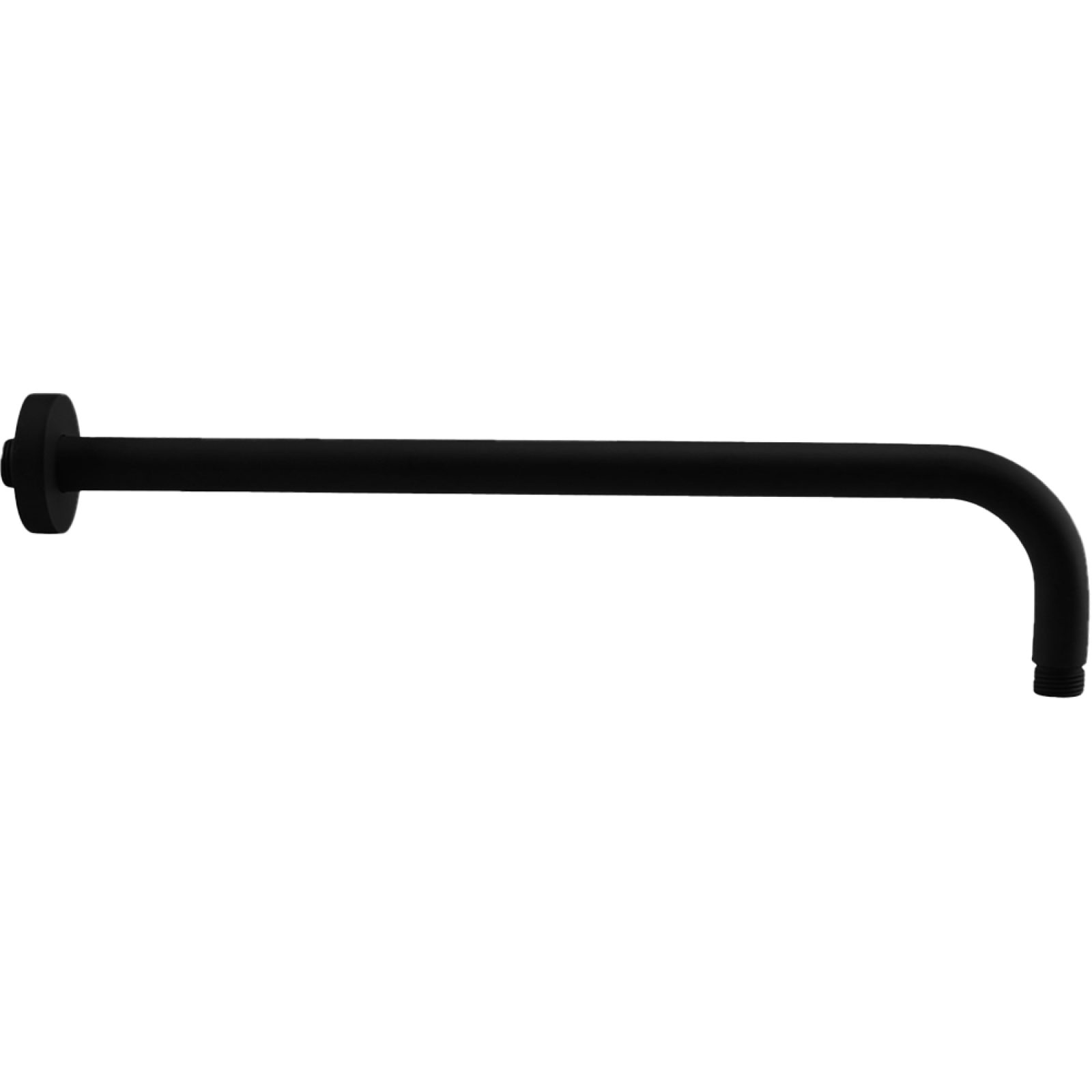 BRACCIO DOCCIA TONDO IN OTTONE NERO OPACO 40 cm