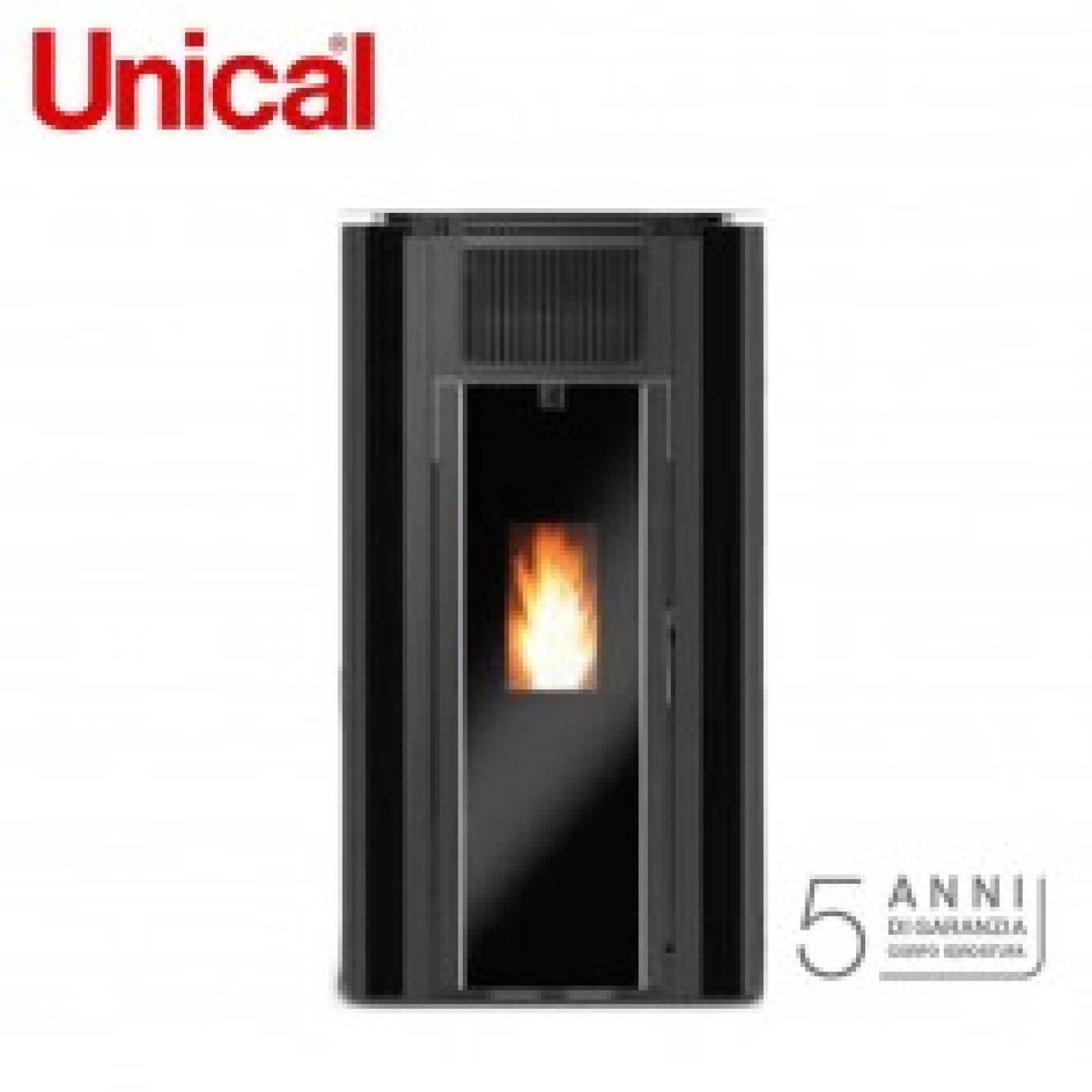 Caldaia UNICAL IDROSTUFE PELLET PUNTO IT AQ 17 Ermetica a Ventilazione Forzata, Rendimento 93% A+, Potenza 4,7/16,2 KW, Circolatore ERP, Vaso Espansione