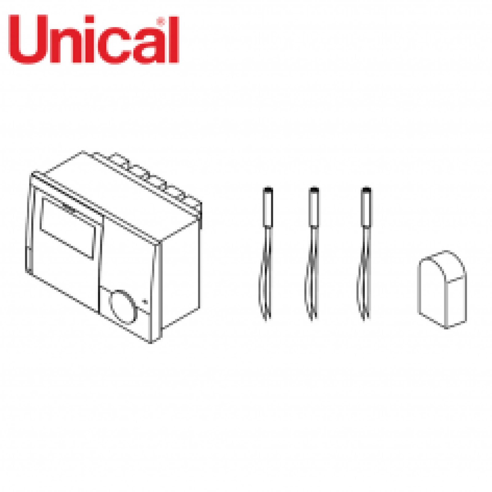 Kit Completo di Termoregolazione UNICAL E8 con Sonda Esterna, Sonda di Mandata Mischiata, Sonda Caldaia, Sonda Bollitore e Morsettimiera