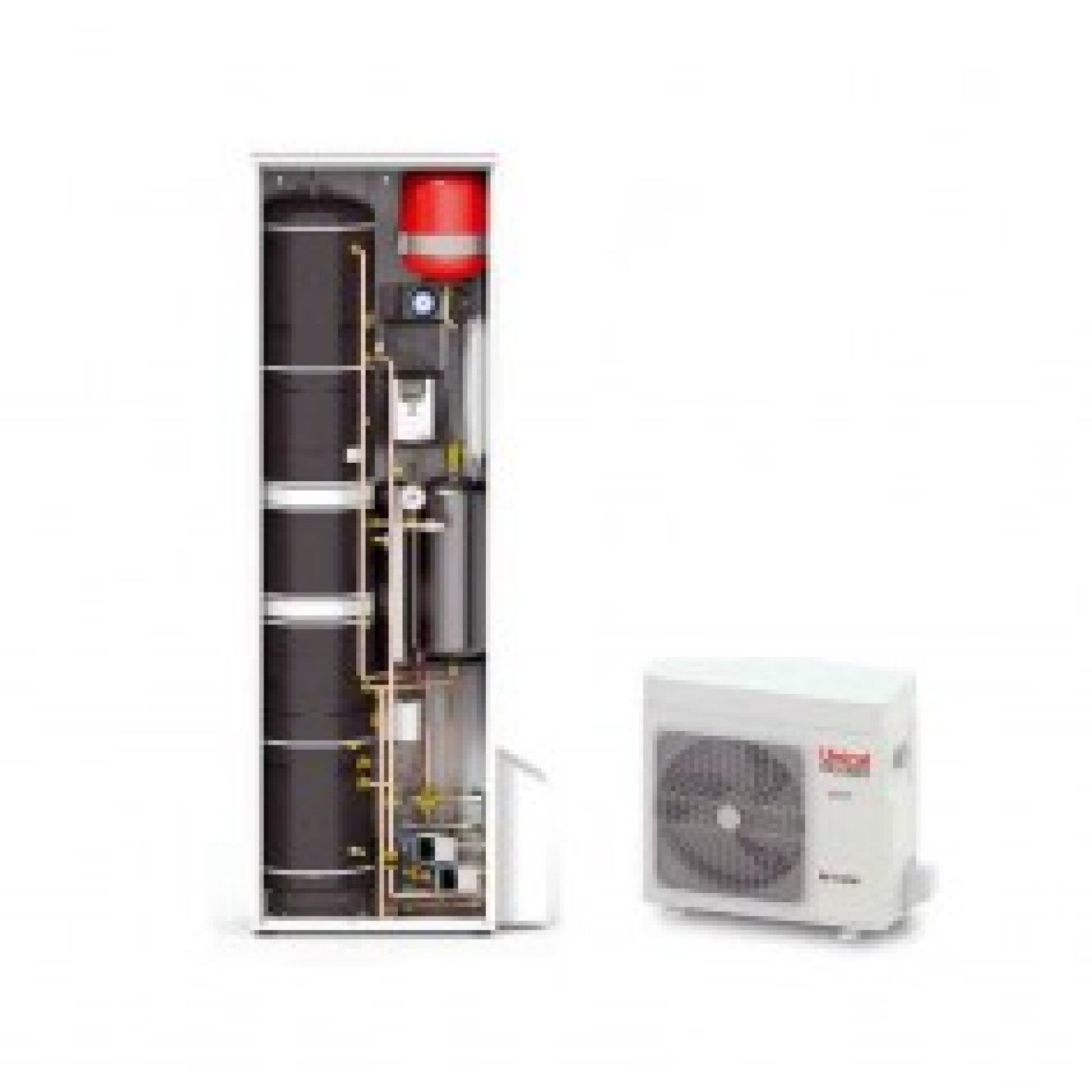 Sistema Integrato Unical Slim S 2.0 HP 90 per Riscaldamento/Raffrescamento e Acqua Calda Sanitaria con Integrazione Solare, Bollitore da 150 Litri e Pompa di Calore Aria