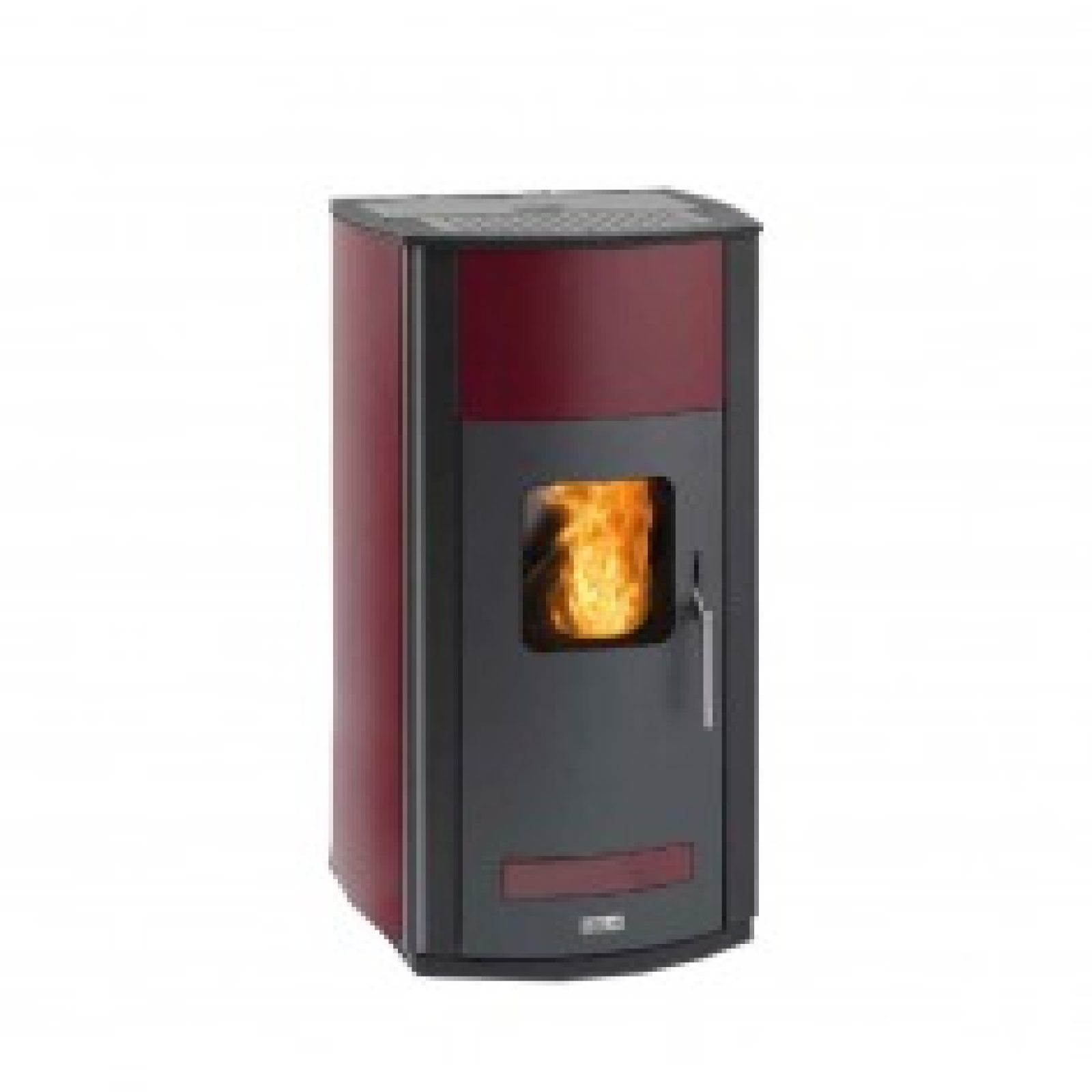 Termostufa a pellet Unical T.it AQ 34 in acciaio bordeaux, potenza 34 kW